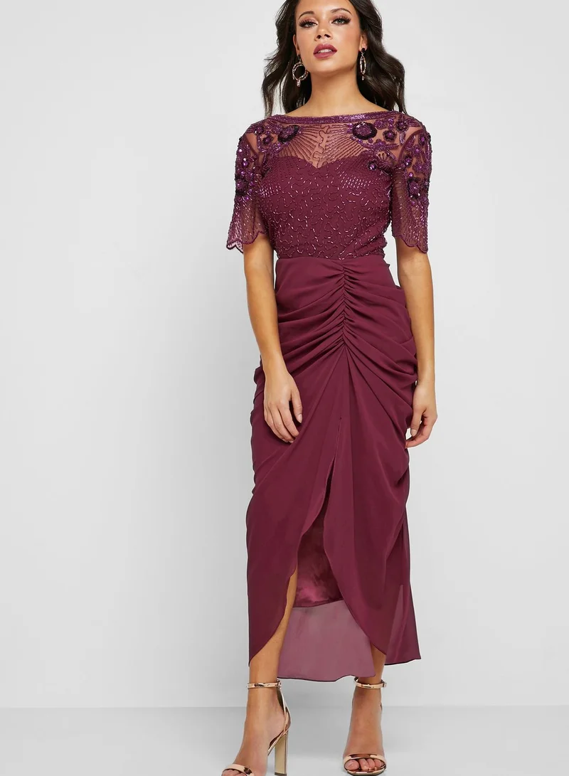 Virgos Lounge Denise Embellished Ruched Dress