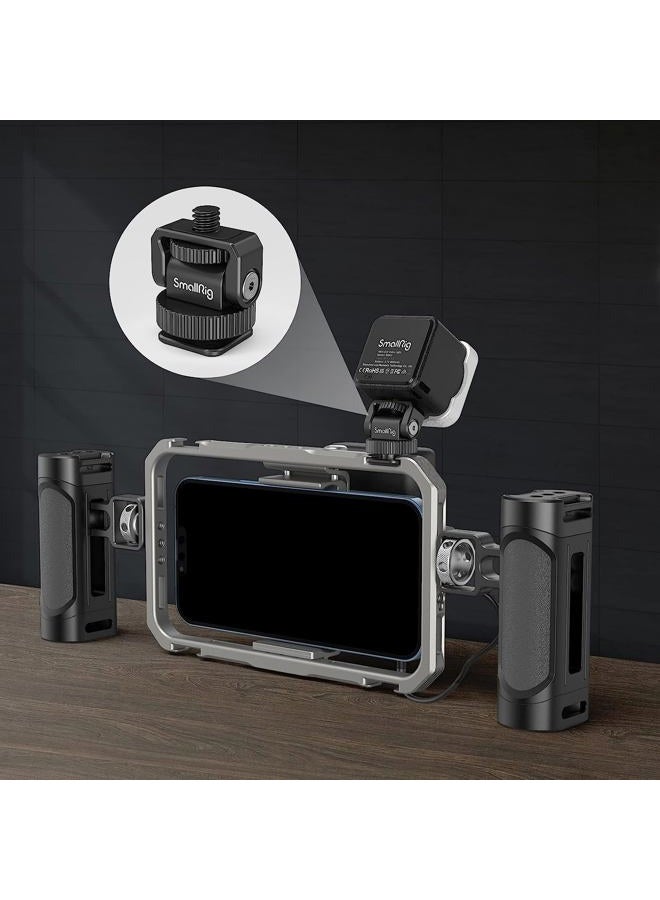SMALLRIG 1/4" Mini Ball Head Cold Shoe Mount Adapter with 1/4"-20 Thread for Camera Phone Cage LED Video Light-3577 - Image 2