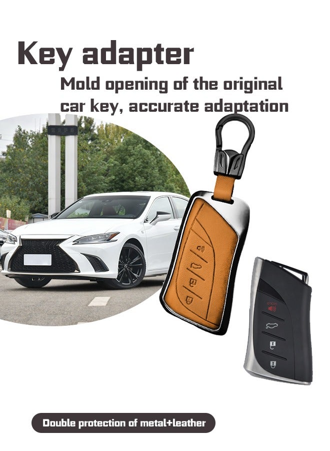 Car key cover, suitable for Lexus, perfectly wraps car keys, high-end, drop-resistant, material: first layer cowhide and aluminum alloy. goodcar - Image 3