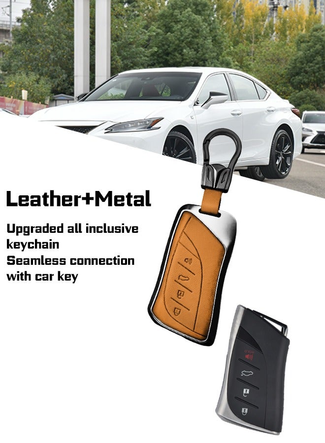 Car key cover, suitable for Lexus, perfectly wraps car keys, high-end, drop-resistant, material: first layer cowhide and aluminum alloy. goodcar - Image 4