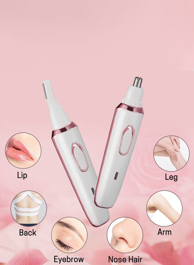 سوسيتي مقص شعر الحاجبين SUCITY، مقص شعر متعدد الوظائف رباعي الوظائف، مفرز كهربائي للنساء، مقص شعر الحاجبين قابل للشحن عبر USB بمنشأ ABS+UV، مفرز بدون ألم، مقص شعر للبكيني والشعر الأنفي والحاجبين والجسم والشعر الجانبي - Image 2