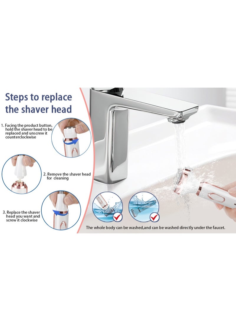 سوسيتي مقص شعر الحاجبين SUCITY، مقص شعر متعدد الوظائف رباعي الوظائف، مفرز كهربائي للنساء، مقص شعر الحاجبين قابل للشحن عبر USB بمنشأ ABS+UV، مفرز بدون ألم، مقص شعر للبكيني والشعر الأنفي والحاجبين والجسم والشعر الجانبي - Image 5