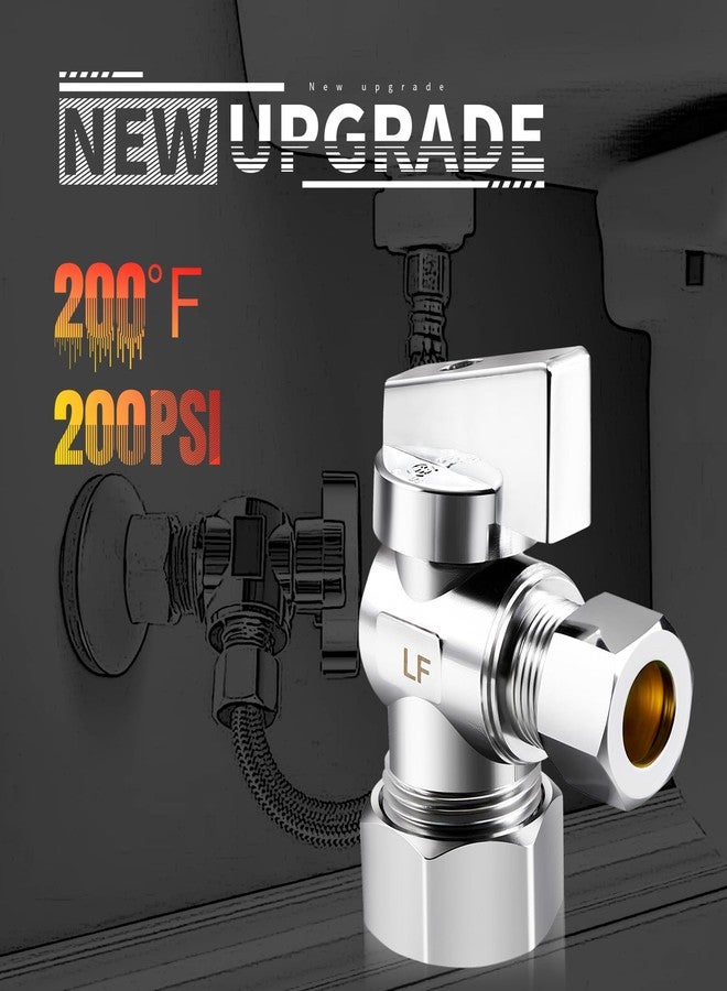 Minimprover 2 Pack Premium Lead Free Brass (1/2" Nominal Comp) 5/8" OD Comp x 3/8 Inch OD Compression Quarter Turn Water Angle Stop Valve Shut Off - Image 5