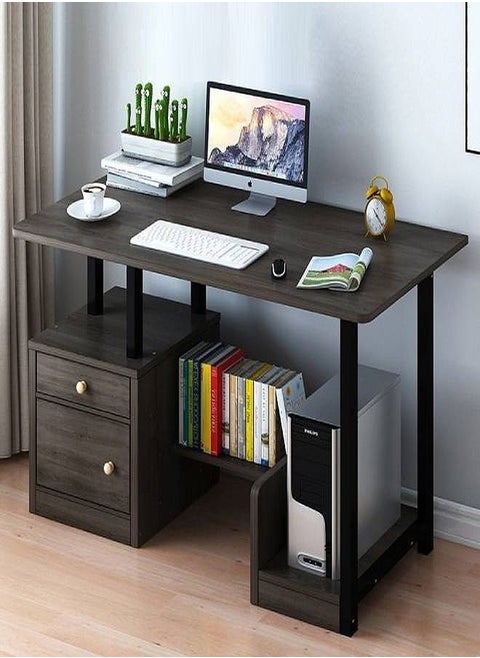 Walnut Computer Desk With Drawer Bedroom Office Study Table 90 x 37 x 72 cm