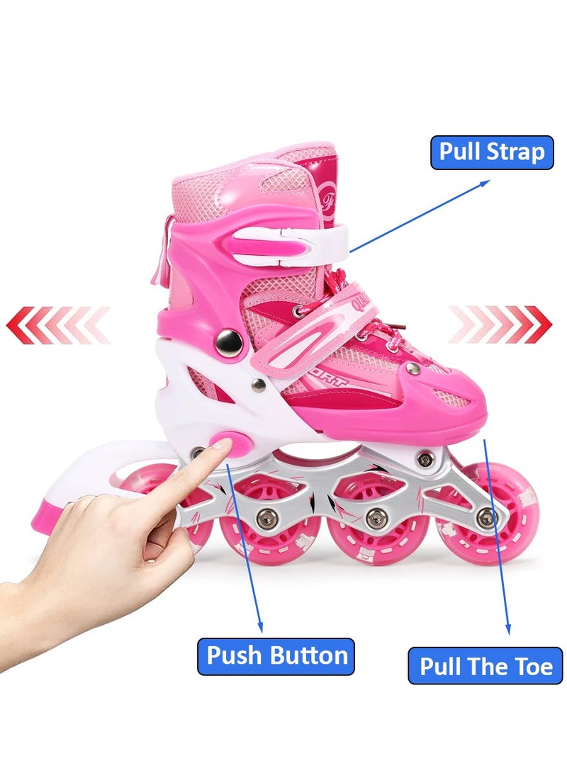 QIAOFENG Skate Shoes - Roller Skates Shoes With Light Up Wheels - Roller Skates Skating Shoes for Boys Girls Kids, Outdoor and Indoor Speed Racing Rollerblade - Breathable and Adjustable Inline Skates With Bag - Image 4