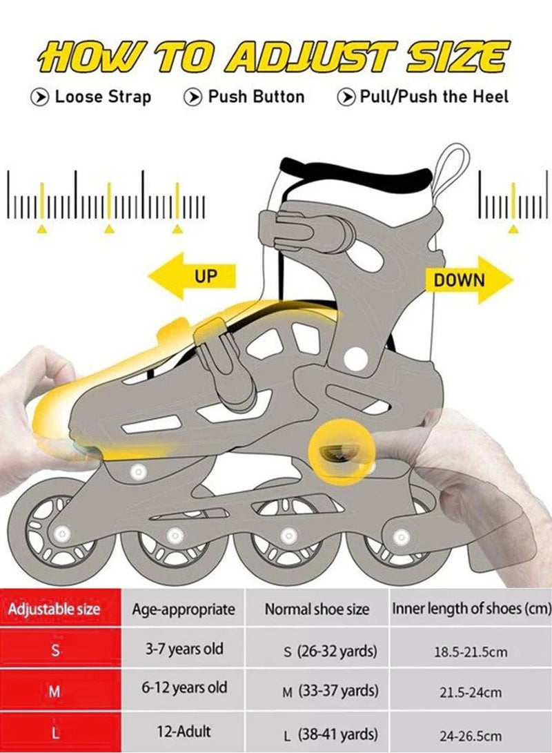 QIAOFENG Skate Shoes - Roller Skates Shoes With Light Up Wheels - Roller Skates Skating Shoes for Boys Girls Kids, Outdoor and Indoor Speed Racing Rollerblade - Breathable and Adjustable Inline Skates With Bag - Image 5
