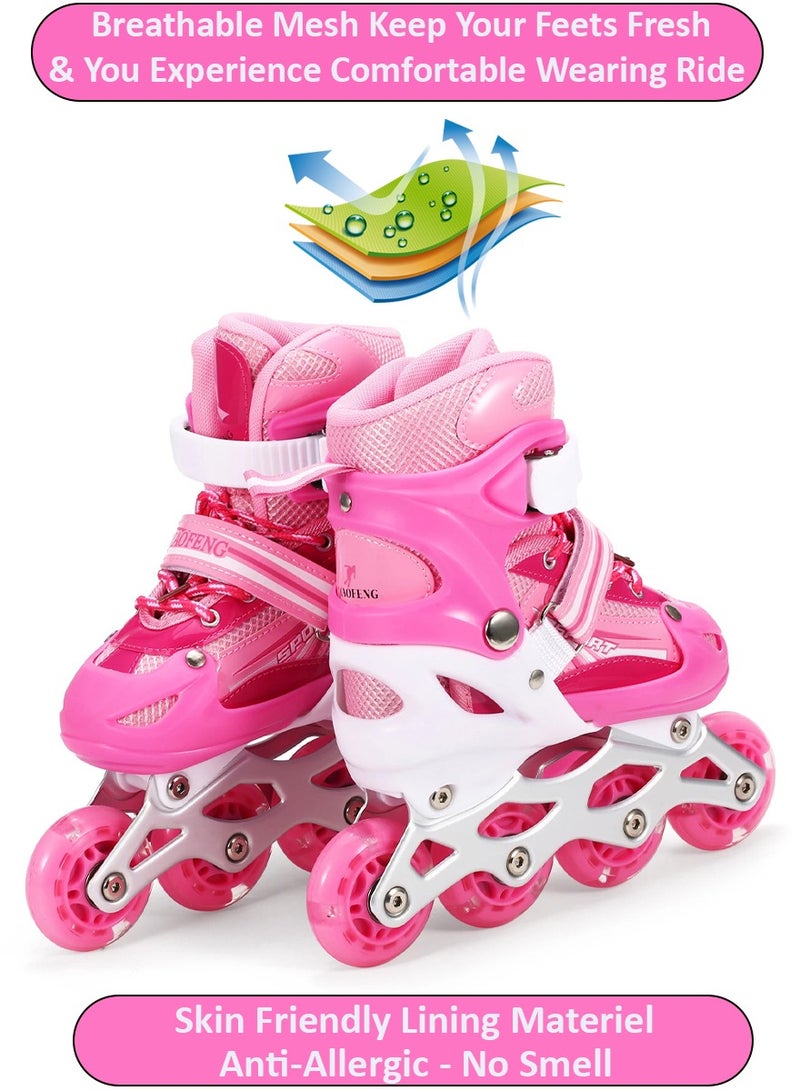 QIAOFENG Skate Shoes - Roller Skates Shoes With Light Up Wheels - Roller Skates Skating Shoes for Boys Girls Kids, Outdoor and Indoor Speed Racing Rollerblade - Breathable and Adjustable Inline Skates With Bag - Image 2