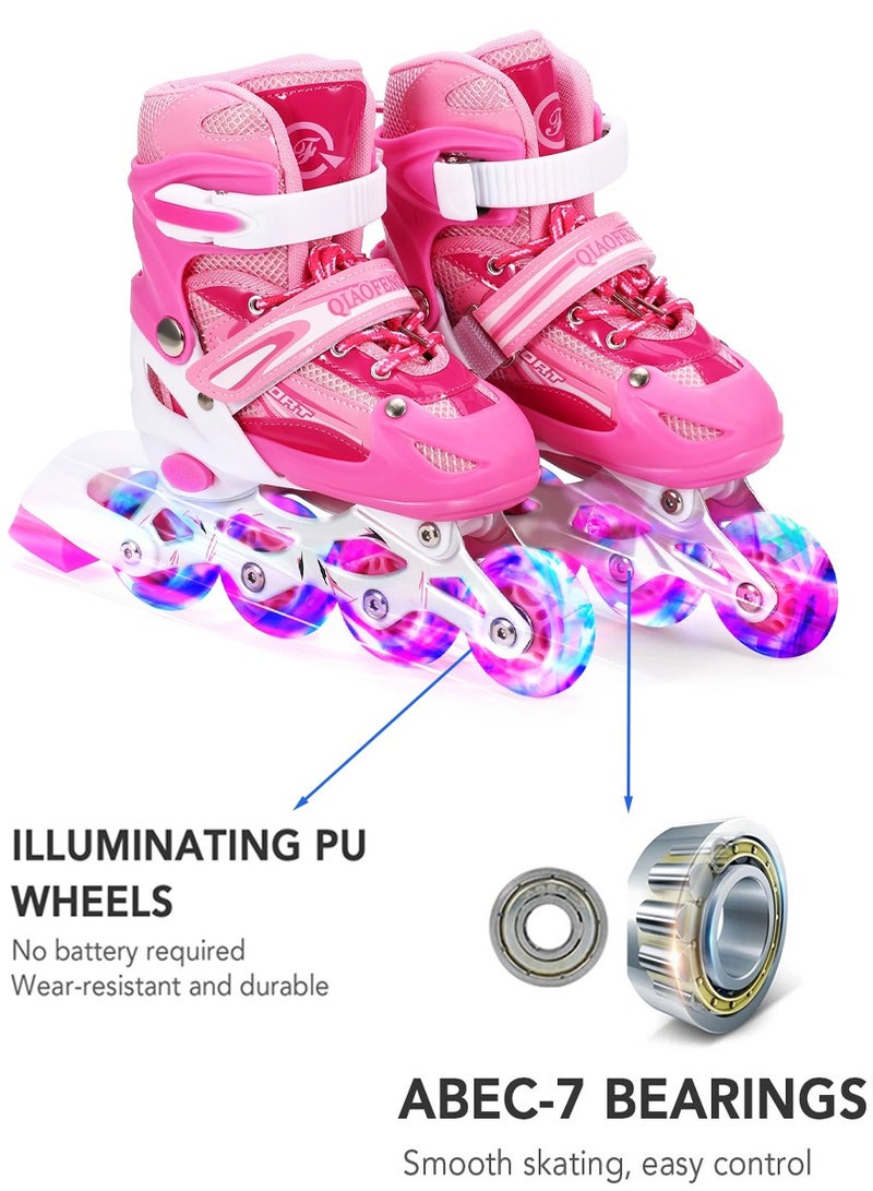 QIAOFENG Skate Shoes - Roller Skates Shoes With Light Up Wheels - Roller Skates Skating Shoes for Boys Girls Kids, Outdoor and Indoor Speed Racing Rollerblade - Breathable and Adjustable Inline Skates With Bag - Image 3