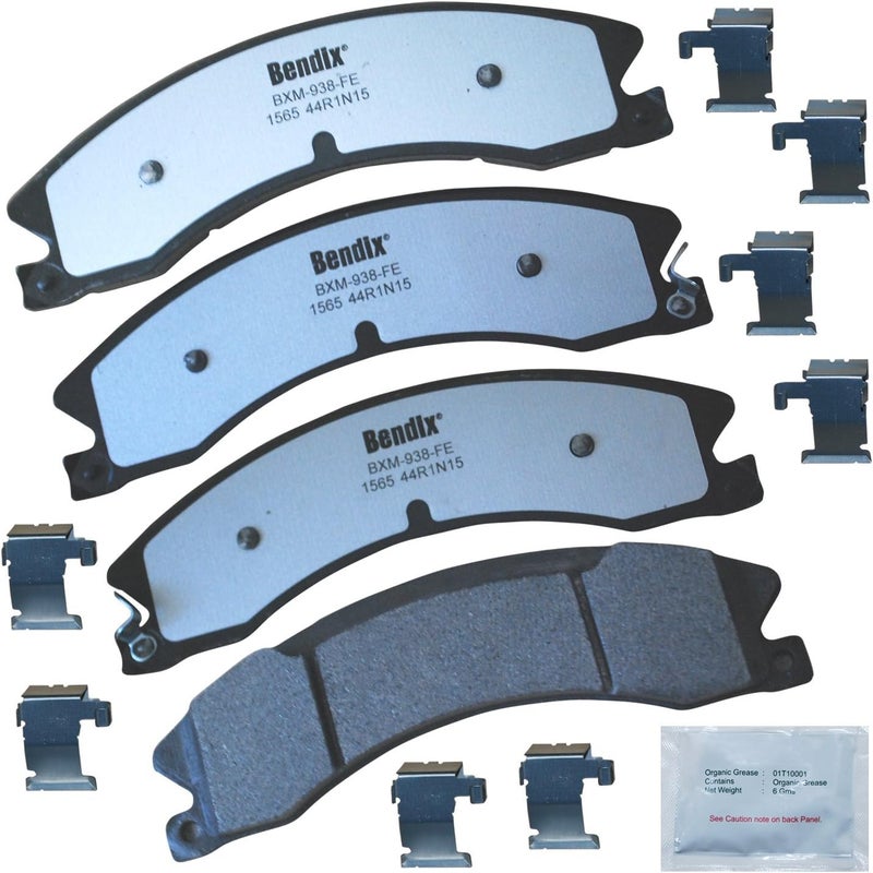 Bendix Fleet Metlok MKD1565FM Semi-Metallic Rear Brake Pads for Nissan NV1500 2021-2012, NV2500 2021-2012, NV3500 2021-2012, TITAN XD 2019-2016 - Image 1