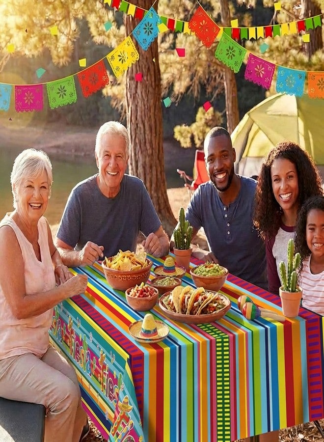 Ohkishly 3 Pcs Mexican Fiesta Plastic Tablecloth 108 x 54 Inch Plastic Cinco De Mayo Printed Table Cloth Table Cover for Fiesta Taco Mexico Themed Birthday Party Supplies - Image 5