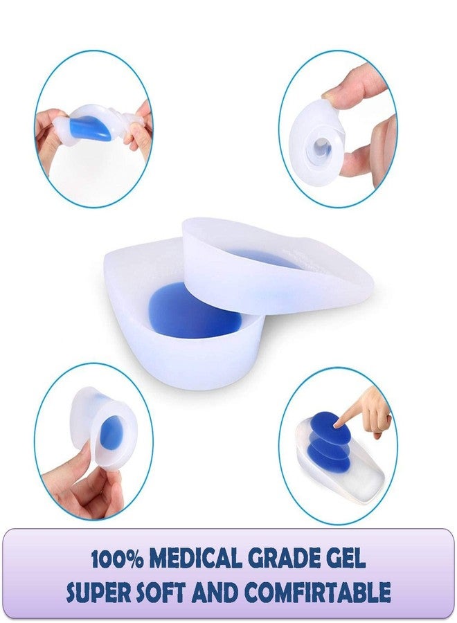 Lify Soft Silicone Heel Cups and Gel Heel Protectors for Men and Women, Heel Pads, Plantar Fasciitis Inserts, Heel Inserts, Heel Support, Foot Pain Relief - 1 Pair (Large (Men)) White - Image 2