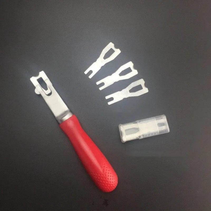 Linoleum Trimming Tool Set: Precision Cutting Blade With Guide Attachment - Quick Efficient Trim Rounded Notch Linoleum Cord Cutting Tool For On-Site Flooring Installation & Maintenance - Image 2