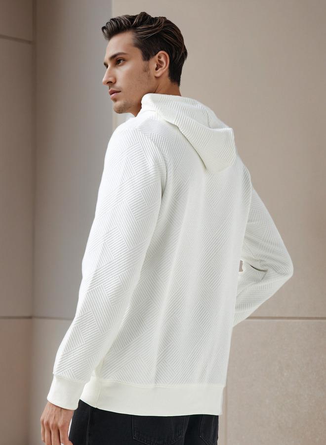 Emperor Men Relaxed Fit Textured Jacquard Hoodie - Image 3