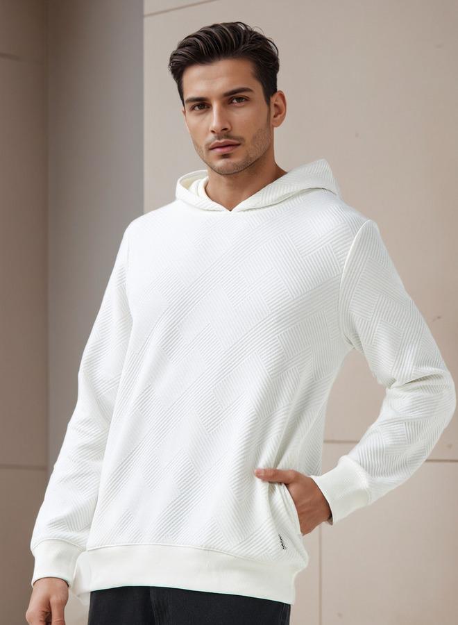 Emperor Men Relaxed Fit Textured Jacquard Hoodie - Image 1
