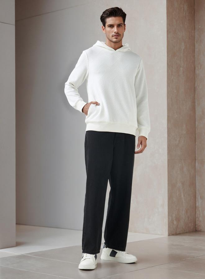 Emperor Men Relaxed Fit Textured Jacquard Hoodie - Image 2
