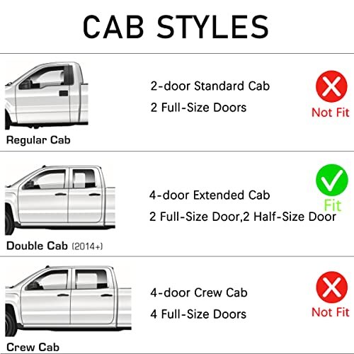 Lightronic واقيات نوافذ أوتوماتيكية خارجية لسيارات لايتترونيك، متينة للغاية، تناسب شيفروليه سيلفرادو 2019-2025 و GMC سييرا 1500 كاب مزدوج، واقيات مطر تحمي من الأشعة فوق البنفسجية، واقيات هواء أصلية، دخاني داكن، 4 قطع - Image 2