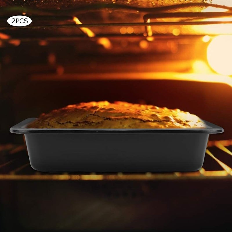 Square Non Stick Cake Mold Bakeware With Smooth Rounded Edges For Cheese Pizza Bread Black - Image 4