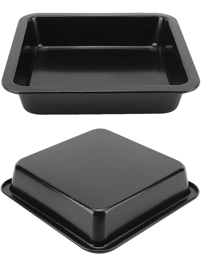 Square Non Stick Cake Mold Bakeware With Smooth Rounded Edges For Cheese Pizza Bread Black - Image 1