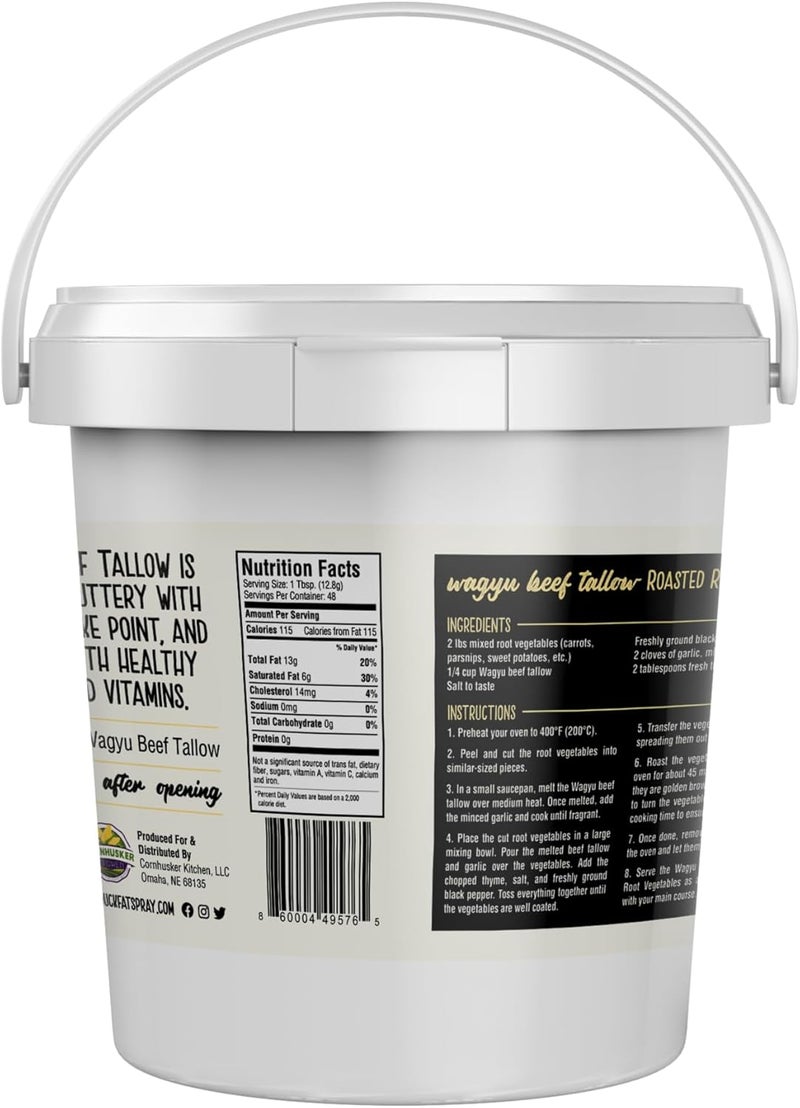 Cornhusker Kitchen Premium Rendered Wagyu Beef Tallow Tub - 1.5 lb | Paleo and Keto Friendly | Made in the USA - Image 2