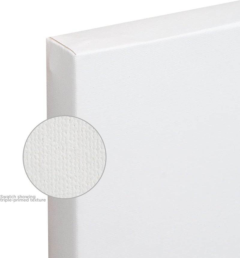 Creative Mark The Edge Deluxe Cotton 1-1/2" Deep Stretched Canvas for Painting, 8x10 Pack of 3, 14oz. Primed Weight, Universal Archival Priming, Medium Tooth, Hand-Stretched Canvas for Painters - Image 2
