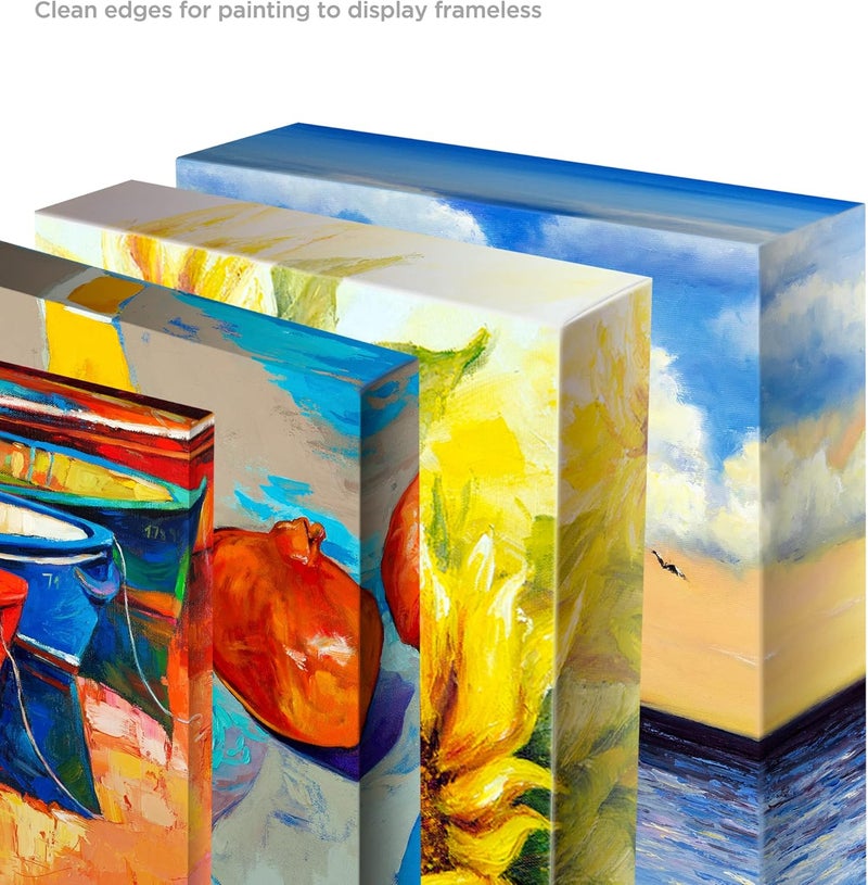 Creative Mark The Edge Deluxe Cotton 1-1/2" Deep Stretched Canvas for Painting, 8x10 Pack of 3, 14oz. Primed Weight, Universal Archival Priming, Medium Tooth, Hand-Stretched Canvas for Painters - Image 3