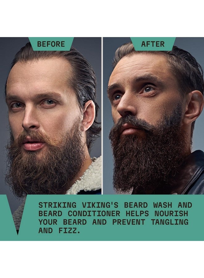 Striking Viking Beard Wash And Beard Conditioner Set (20 Oz) Peppermint & Eucalyptus Scent Paraben & Sulfate Free Beard Shampoo And Conditioner For Men Deep Cleansing Organic Beard Wash Set For Beard Care - Image 5