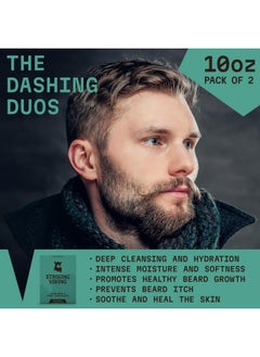 Striking Viking Beard Wash And Beard Conditioner Set (20 Oz) Peppermint & Eucalyptus Scent Paraben & Sulfate Free Beard Shampoo And Conditioner For Men Deep Cleansing Organic Beard Wash Set For Beard Care  - Image 4
