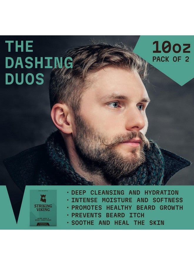 Striking Viking Beard Wash And Beard Conditioner Set (20 Oz) Peppermint & Eucalyptus Scent Paraben & Sulfate Free Beard Shampoo And Conditioner For Men Deep Cleansing Organic Beard Wash Set For Beard Care - Image 4