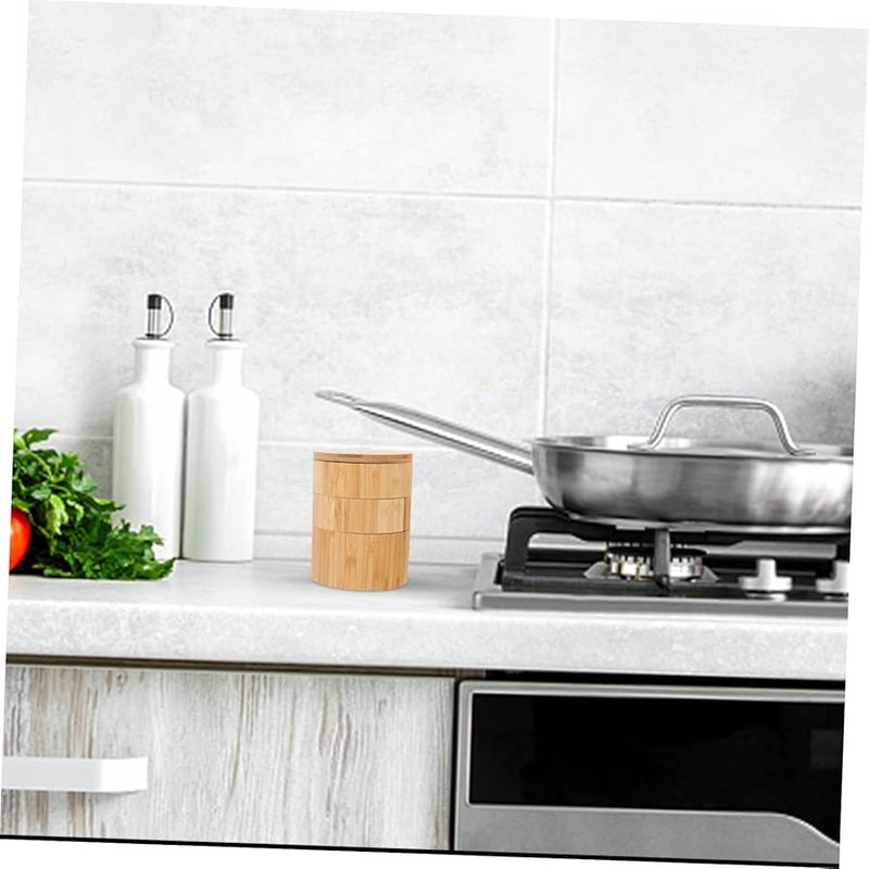 Bamboo Three Tier Spice Rack Organizer With Detachable Lids For Kitchen Storage - Image 5