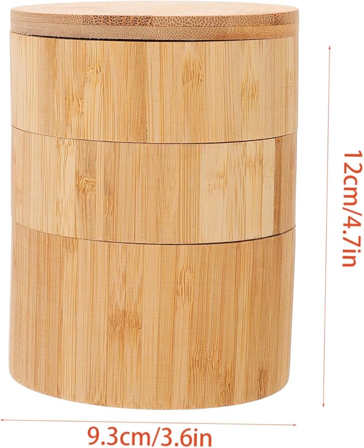 Bamboo Three Tier Spice Rack Organizer With Detachable Lids For Kitchen Storage - Image 3