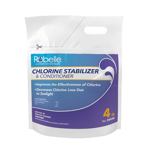 Robelle 4-Pounds Premium Chlorine Stabilizer and Conditioner, Concentrated Cyanuric Acid for Pools, Pool Stabilizer, Helps Chlorine Last Longer - Image 1