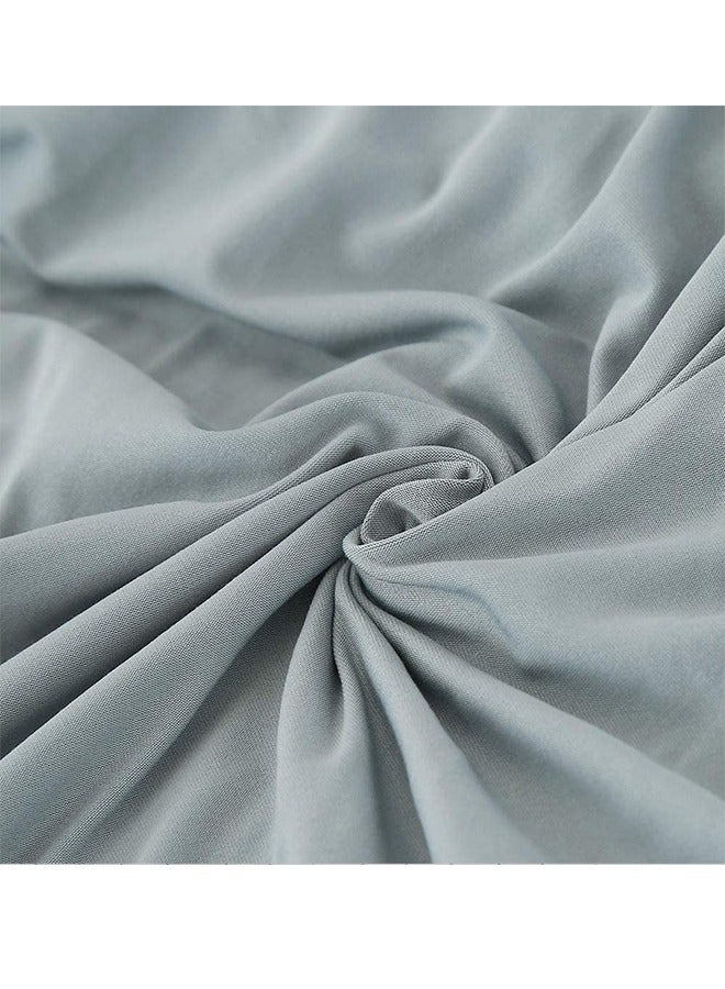 L-Shaped Solid Color Sofa Cover with 2 Free Cushion Covers Light Grey 235-300cm