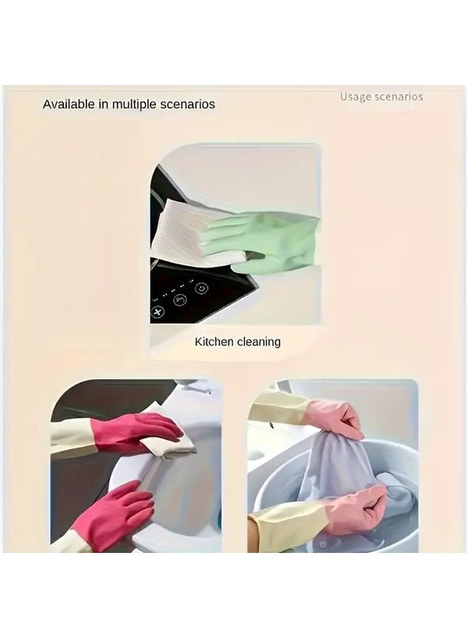 Heavy Duty Waterproof Latex Gloves Non Slip Grip Soft Durable Size L Green Color - Image 5