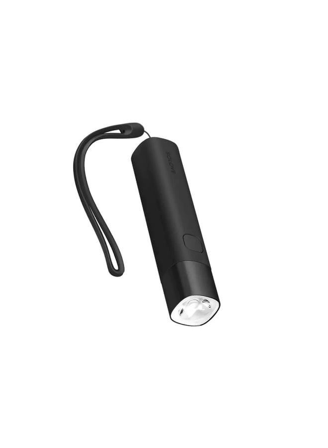 Portable USB Rechargeable Power Bank with EDC Flashlight Black- LED Flashlight | Powerful Lumens | Waterproof & Compact Ideal for Outdoor & Emergency Use - Image 1