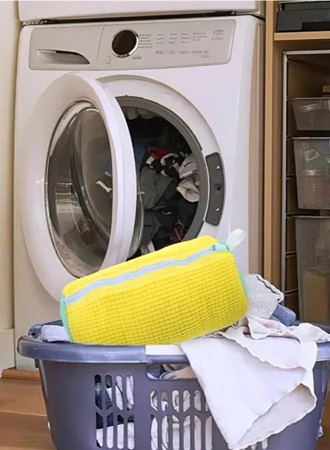Shoe Washing Bag for Washing Machine, 2 Pack Portable Shoe Care Bag Shoe Bag Washing Machine, Deep Cleaning Shoe Bag, Reusable Shoe Washing Bag for All Shoe Types and Sizes, Yellow - Image 5