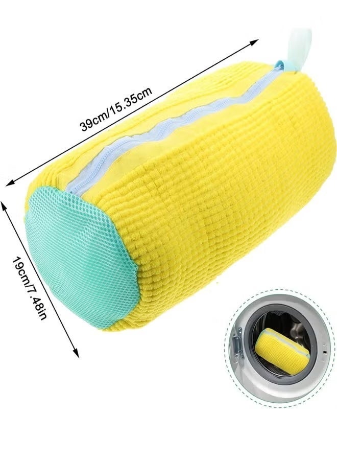 Shoe Washing Bag for Washing Machine, 2 Pack Portable Shoe Care Bag Shoe Bag Washing Machine, Deep Cleaning Shoe Bag, Reusable Shoe Washing Bag for All Shoe Types and Sizes, Yellow - Image 2