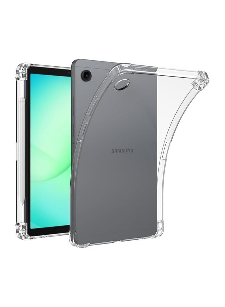 عام غلاف واقي شفاف متوافق مع تابلت Samsung Galaxy Tab A11 8.7 بوصة موديل 2025. يتميز بتقنية الحماية الهوائية 【Airbag Protection】، مصنوع من مادة TPU المرنة والناعمة مع غلاف خلفي مقاوم للصدمات والسقوط. - Image 2