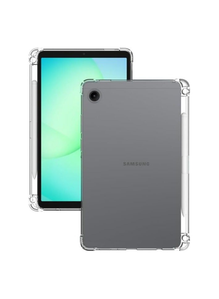 عام غلاف واقي شفاف متوافق مع تابلت Samsung Galaxy Tab A11 8.7 بوصة موديل 2025. يتميز بتقنية الحماية الهوائية 【Airbag Protection】، مصنوع من مادة TPU المرنة والناعمة مع غلاف خلفي مقاوم للصدمات والسقوط. - Image 1
