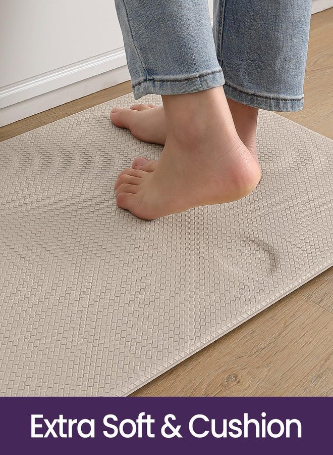 DEXI Kitchen Mat Anti-Fatigue Non-Slip Cushioned Comfort Waterproof Oilproof Easy Clean Kitchen Mat 60x220cm Beige - Image 4