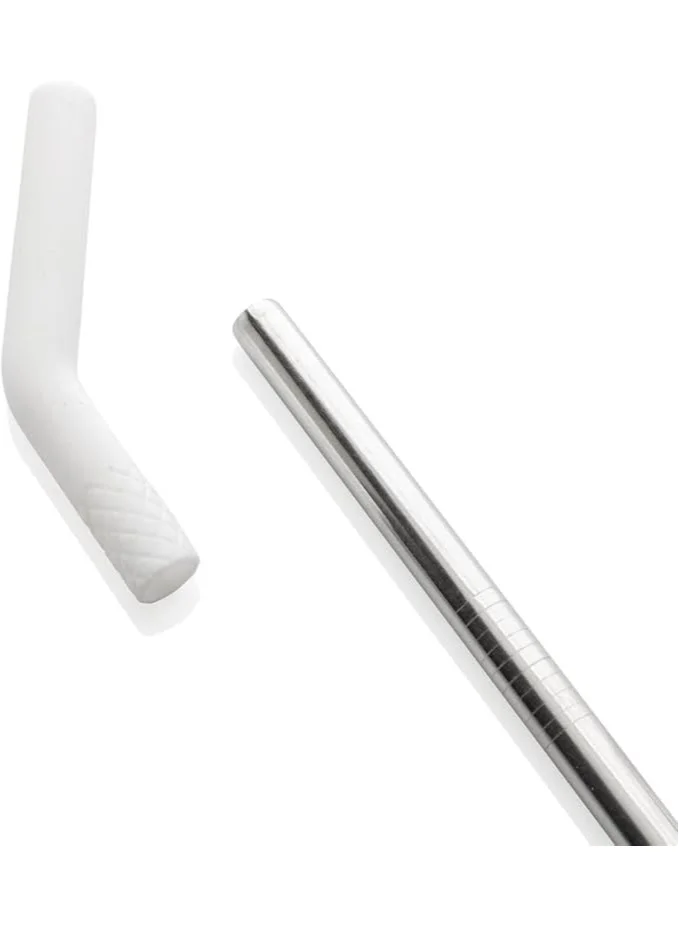 Hans Larsen BERN - Recycled Stainless Steel Tumbler with Reusable Straw - White