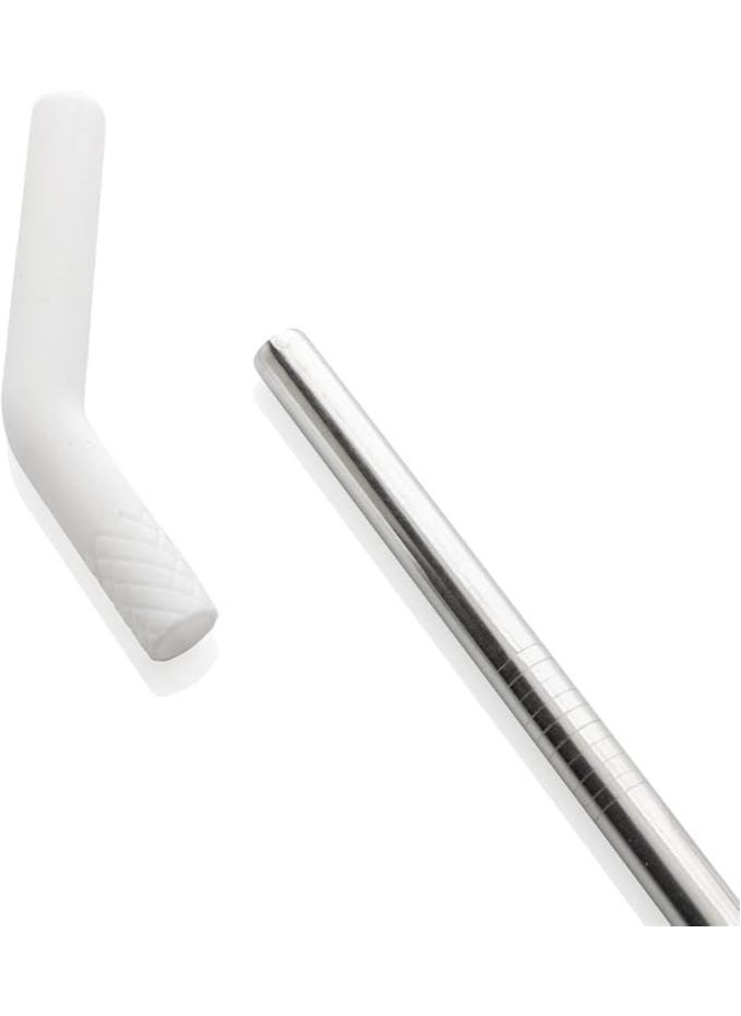 Hans Larsen BERN - Recycled Stainless Steel Tumbler with Reusable Straw - White  - Image 4