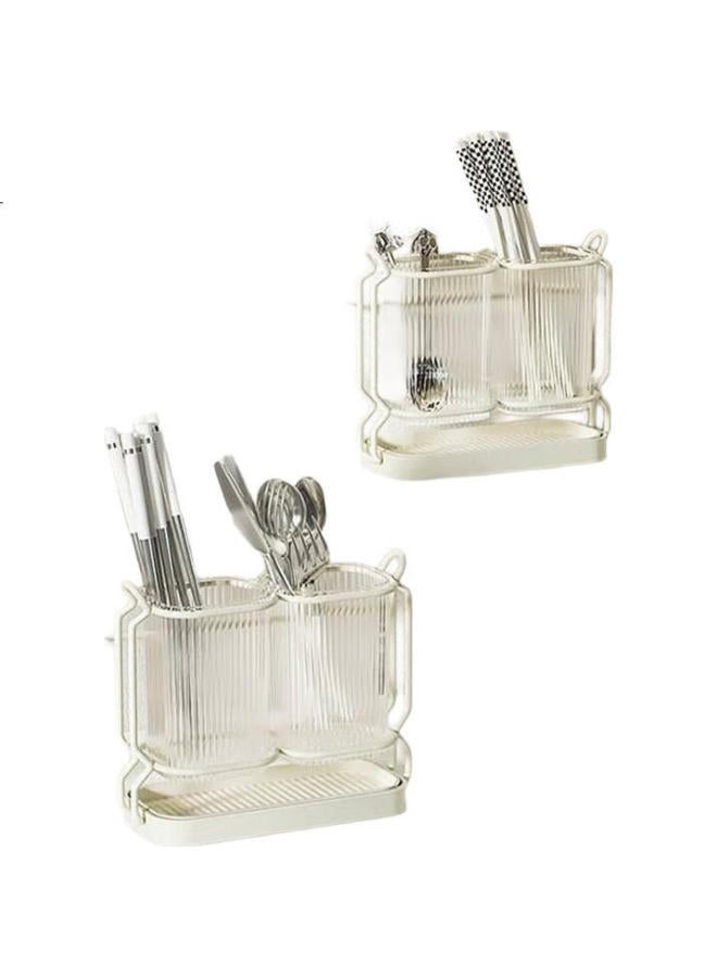 Yijuke [Wall-Mountable/Countertop] No-Drill Chopstick Storage Box, Draining Chopstick Tube, Chopstick Organizer Rack, Chopstick Cage, Wall-Mounted - Image 3
