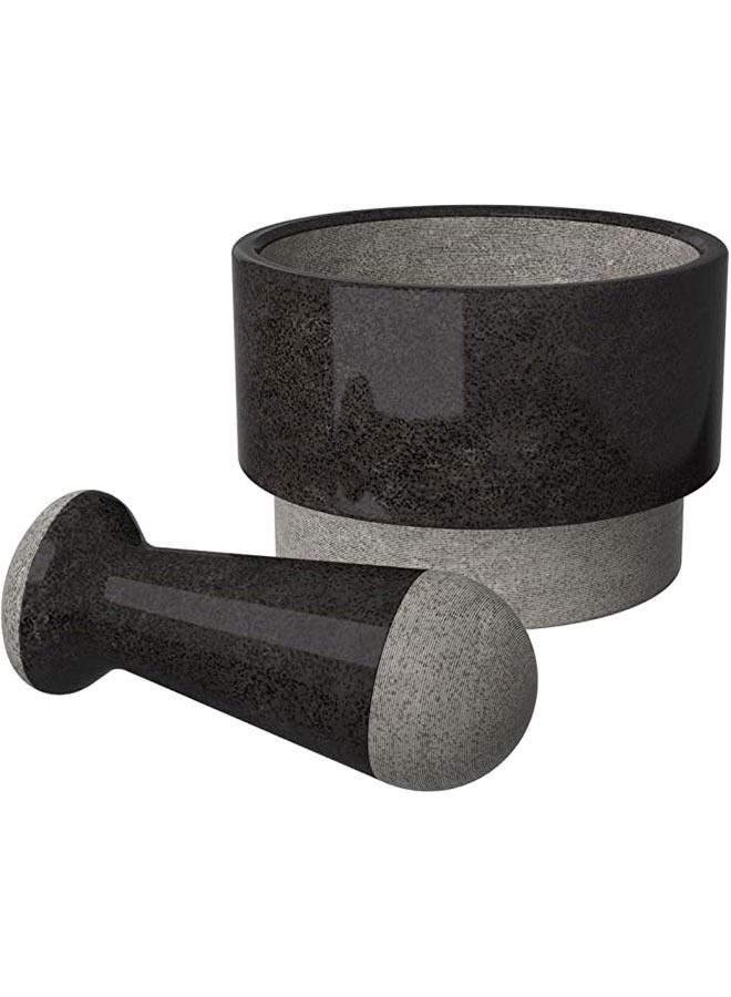 DXB GADGETS Pestle and Mortar Marble Granite Black
