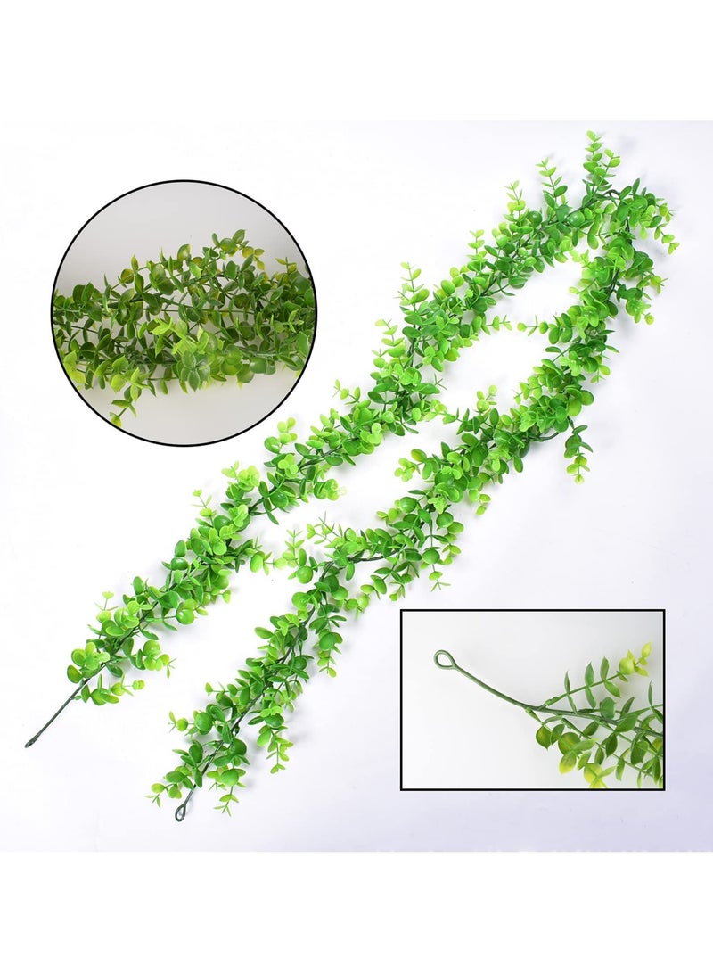 CMGTYYD Faux Eucalyptus Garland, Artificial Vines, Faux Silk Eucalyptus Leaves, Handmade UV Protected Indoor Outdoor Greenery Garlands Backdrop Table Placement Décor (2 Pcs, 1.8m)  - Image 5