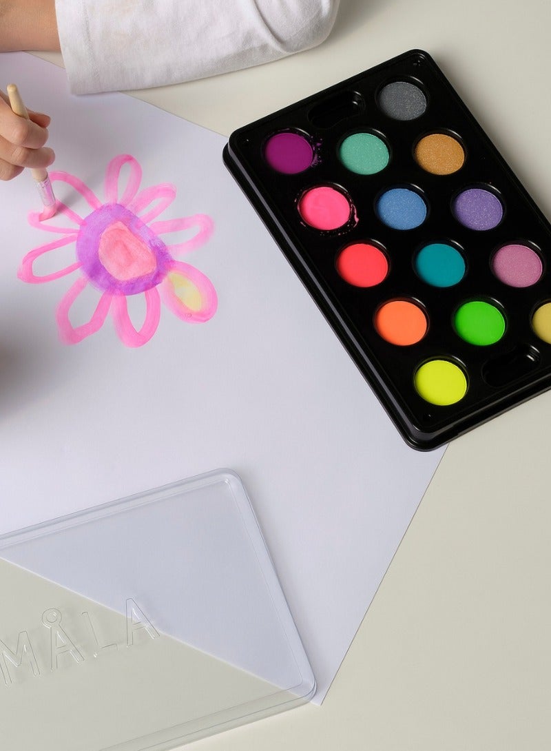 MALA Watercolour Box with 14 Colours, Mixed Colours - Image 3