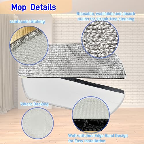 Avaenzo Replacement Mop Pads Compatible with Shark AV2800ZE RV2820YE RV2820ZE AV2820S AV2820AE RV2800AE RV2800S PowerDetect Never Touch Pro Robot Vacuum,Washable Reusable Replacement Microfiber Soft Mop Pads - Image 2