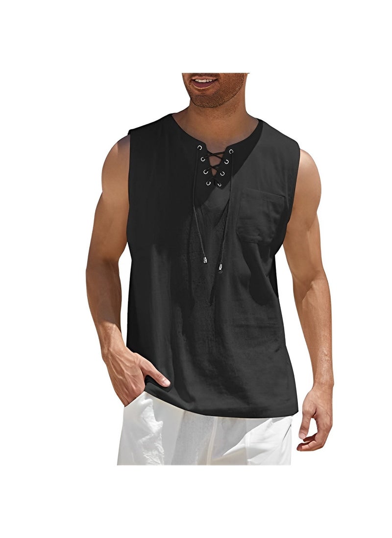 REOCLE - Men's Muscle Shirts Sleeveless Dry Fit Gym Workout Tank Top Sweatshirts Casual Pullover - Image 1