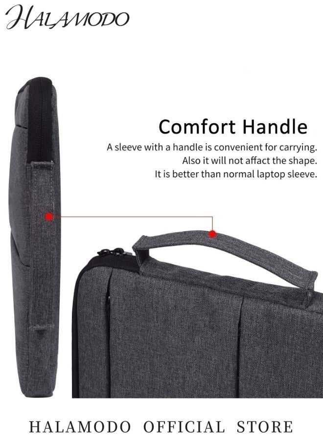 HALAMODO 14inch Laptop Case Computer Sleeve Water-Resistant Shockproof Laptop Carrying Bag for HP Lenovo Dell  ASUS Acer Chromebook 14 & HP Stream 14 & Dell XPS 15 & Inspiron 14 & Lenovo ideapad 14 - Image 4