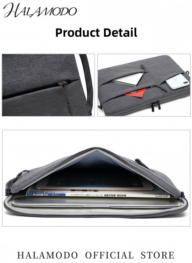 HALAMODO 14inch Laptop Case Computer Sleeve Water-Resistant Shockproof Laptop Carrying Bag for HP Lenovo Dell  ASUS Acer Chromebook 14 & HP Stream 14 & Dell XPS 15 & Inspiron 14 & Lenovo ideapad 14 - Image 3
