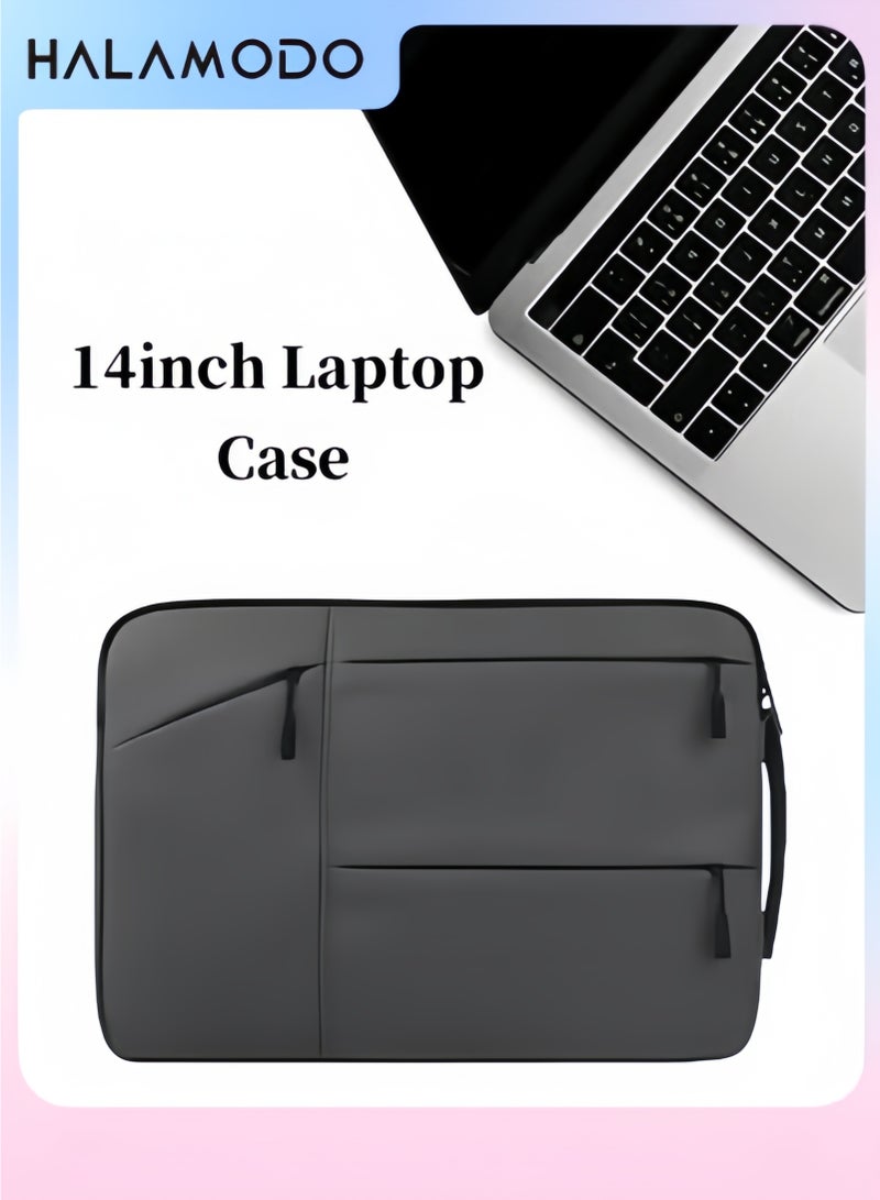 Halamodo 14inch Laptop Case Computer Sleeve Water-Resistant Shockproof Laptop Carrying Bag for HP Lenovo Dell  ASUS Acer Chromebook 14 & HP Stream 14 & Dell XPS 15 & Inspiron 14 & Lenovo ideapad 14 - Image 1